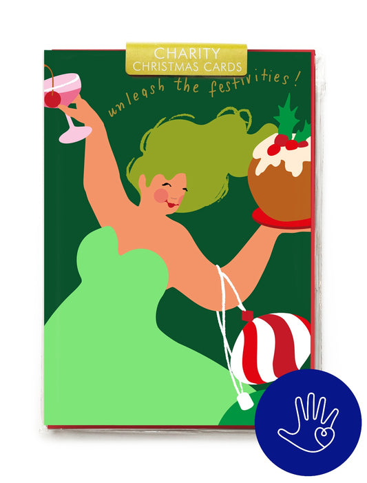 Festive Lady Christmas Charity Bag