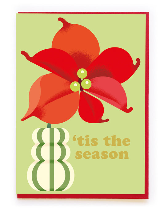 Poinsettia Vase Christmas