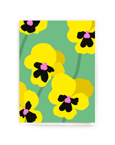 Yellow Pansies Blank Mini