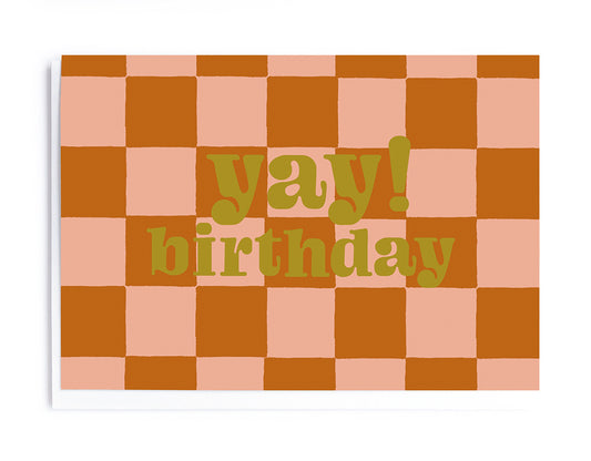 Terracotta Checkerboard Men's Birthday