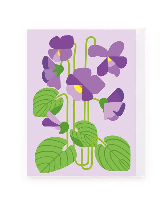Purple Pansies Blank Mini
