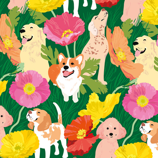 Dogs and Flowers Wrap