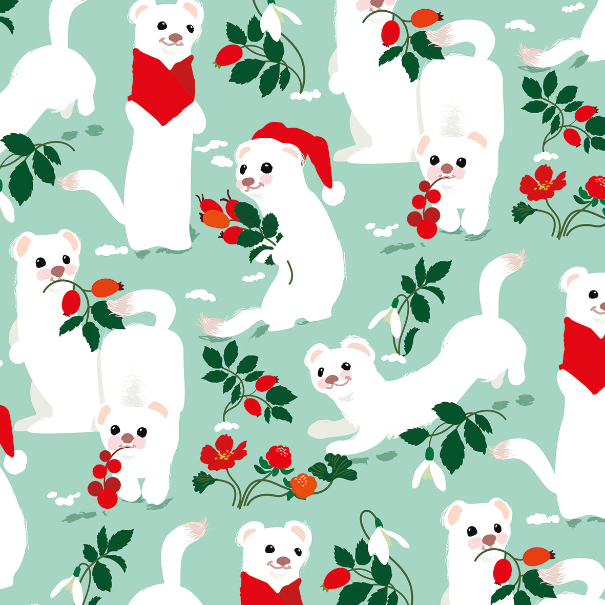 Snow Stoats Christmas Wrap