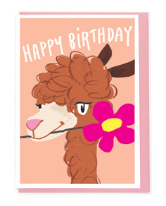 Lama with flower Kids Birthday