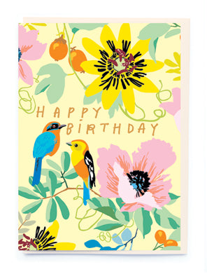 Tropical Bird Floral Birthday