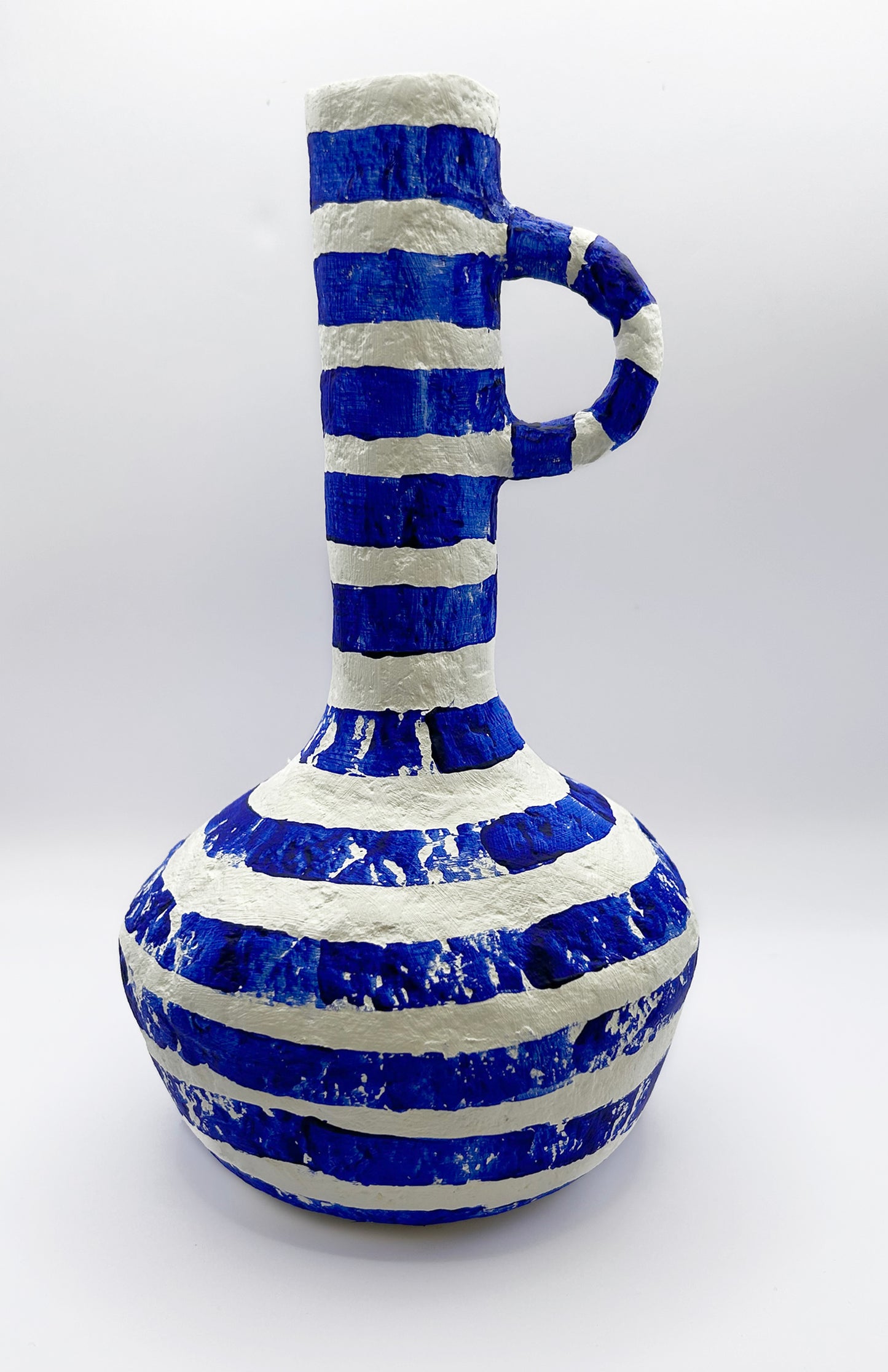 Blue Stripe Decorative Paper Jug