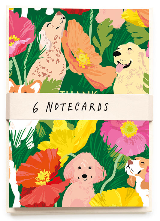 Dogs and Flowers Notecards