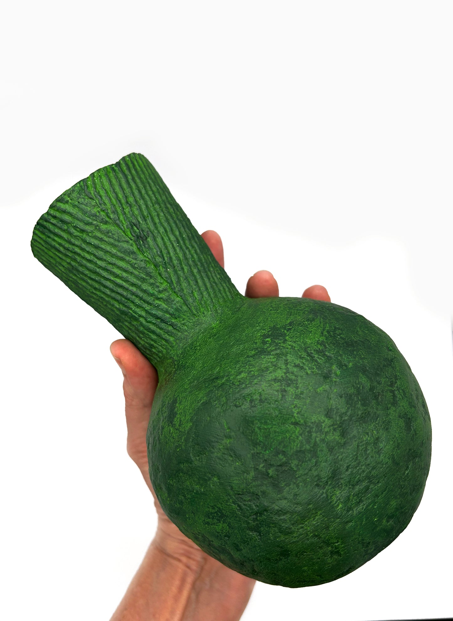 Green Textured Paper Vase