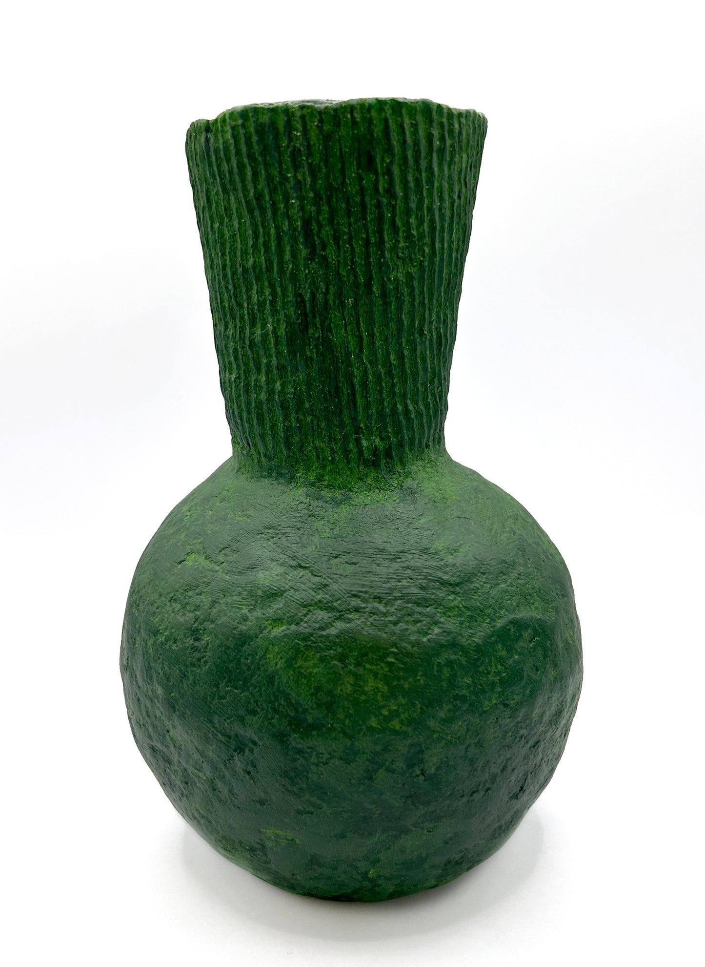 Green Textured Paper Vase