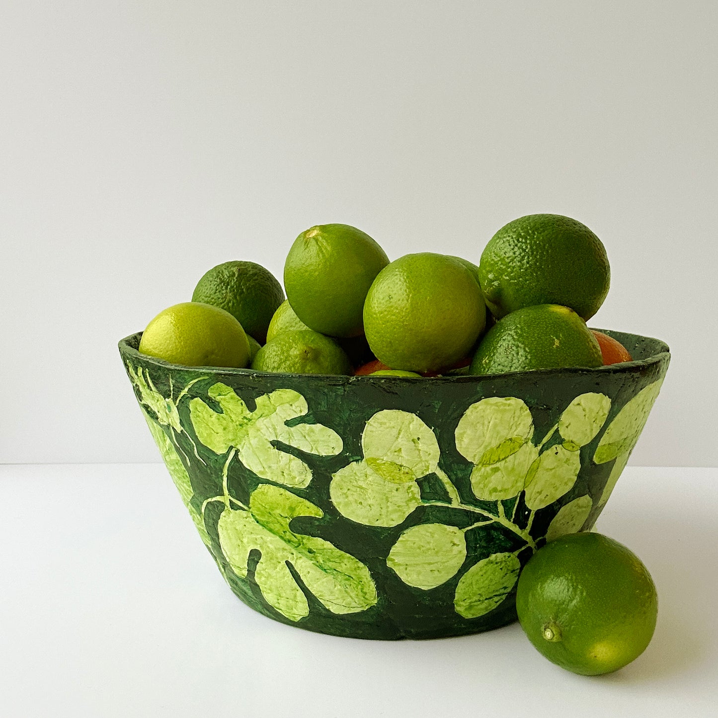 Green Floral Paper Bowl