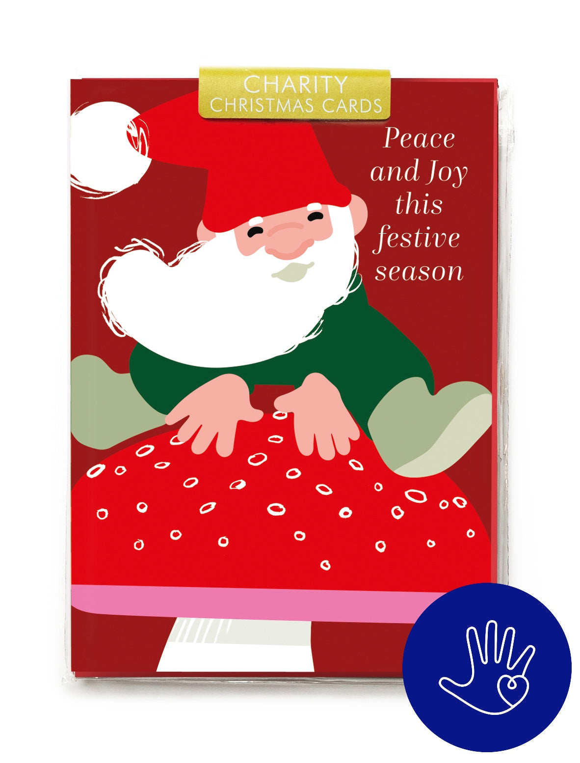 Happy Gnome Mushroom Christmas Charity Bag