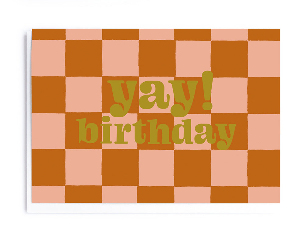 Terracotta Checkerboard Men's Birthday