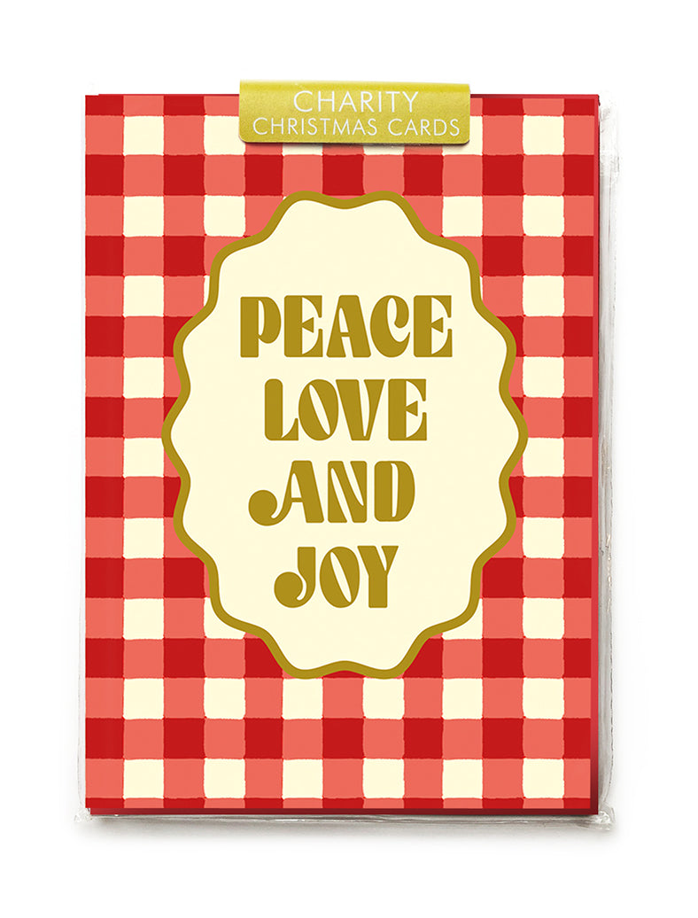 Gingham Joy Christmas Charity Bag
