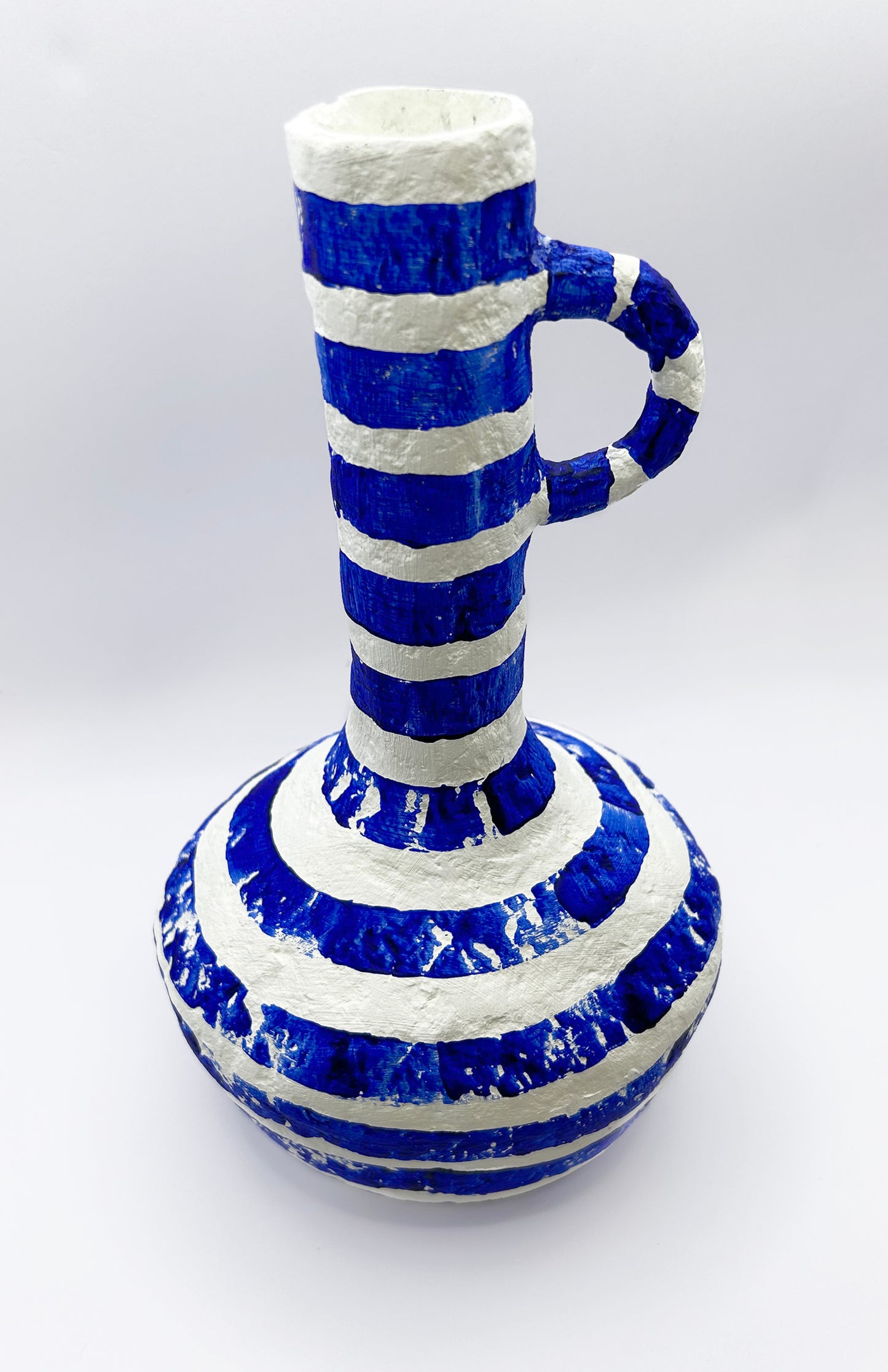 Blue Stripe Decorative Paper Jug