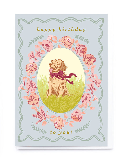 Golden Retriever Floral birthday