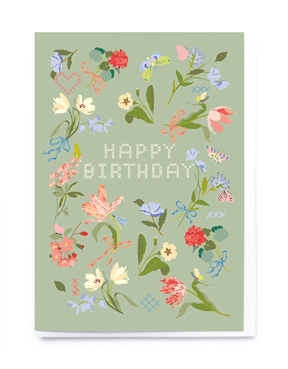 Ditsy Floral Embroidery Birthday