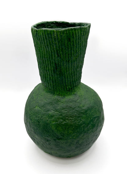 Green Textured Paper Vase